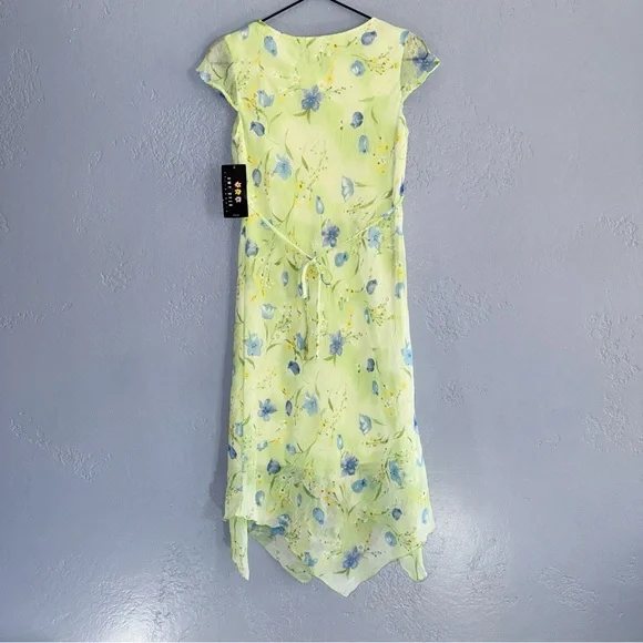 Vintage Y2K Amy Byer Dress Green Floral Size Medium - Picture 2 of 8